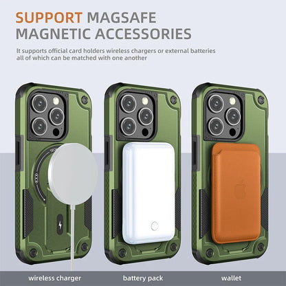 For Magsafe Stand Invisible Phone Case for IPhone 17 16 15 14 11 13 12 Pro Max Plus Wireless Charging Hard Anti-fall Cover