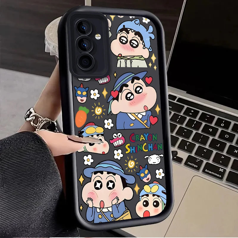 C-Crayon S-ShinChan Case for Samsung Galaxy S25 Ultra Plus S24 S23 S22 S21 S20 FE A73 A72 A71 A56 A55 A54 5G A52 A52S 4G Cover