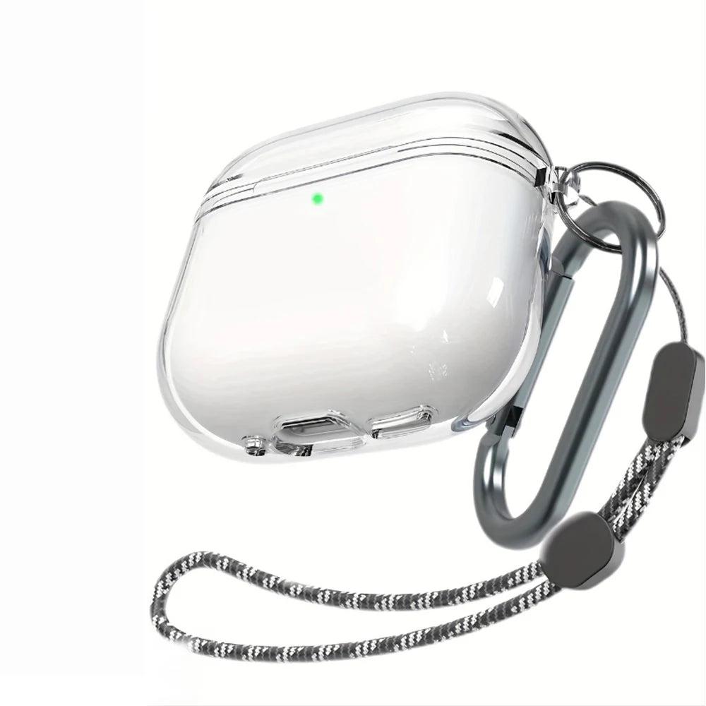 Funda For AirPods Pro 2 Case With Cleaner Pen Soft TPU Protective Cases For Apple AirPods 4 3 2 1 Pro2 Generation With Lanyard