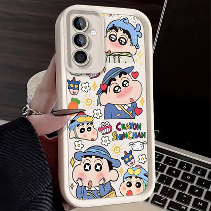 C-Crayon S-ShinChan Case for Samsung Galaxy S25 Ultra Plus S24 S23 S22 S21 S20 FE A73 A72 A71 A56 A55 A54 5G A52 A52S 4G Cover