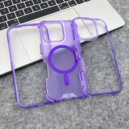 Neon Color Bumper Shockproof MagSafe Phone Case For iPhone 16 16pro max 14 15 Pro 13 11 12 Wireless Charging Frosted Armor Cover