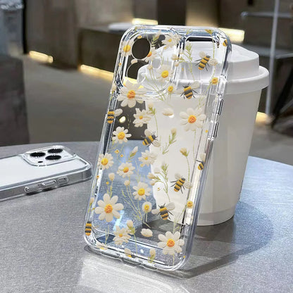 Cute Flower Clear Case For Samsung Galaxy A56 A36 5G Case S25 Ultra S24 FE S23 A16 A55 S22 S21 A35 A26 A06 Shockproof Back Cover