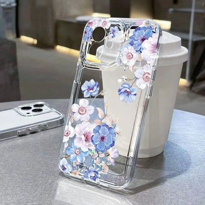 Lotus Flower Transparent Phone Case For iPhone 16 Pro Max Case iPhone 13 17 15 11 12 14 Pro Max XR 8 7 Plus SE Shockproof Cover