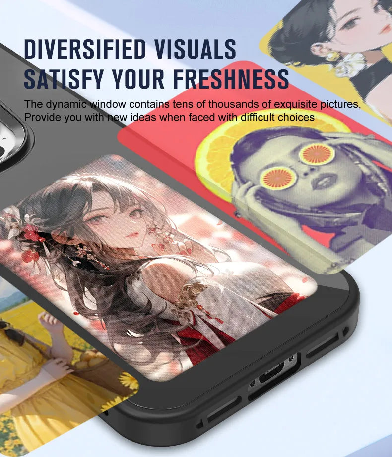 4-Inch NFC E-Ink Screen Phone Case – DIY Smart Cover for iPhone 13/14/15/16 Pro Max