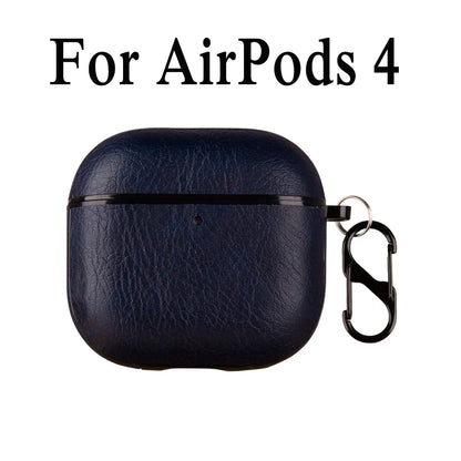 Retro Leather PU Case For AirPods 4 4th ANC 2024 Cover With Cleaner Pen Headphone Wireless Charging Box For AirPods 4 Coque Capa