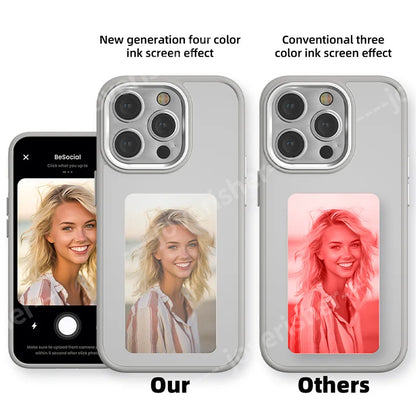 NFC DIY Picture Ink Bracket Phone Case Stand for iPhone 15 14 13 Pro Max Case Screen Phone Cover Cartoon Ink Protection Holder