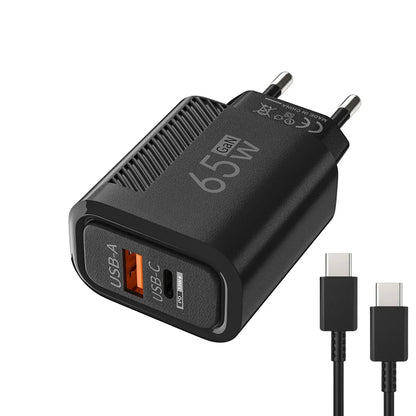 USB C GaN Charger 65W QC3.0 Fast Charging Phone Charger Adapter For iPhone Samsung Xiaomi Quick Charging EU/US Plug Wall Charger