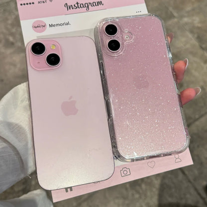 Luxury Glitter Transparent Bling Case For iPhone 17 Air 11 12 13 14 15 16 Pro Max X XR XS 7 8 Plus Shockproof Soft Bumper Cover