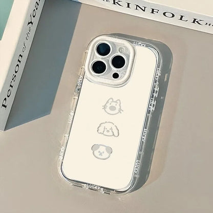 Cut Cat Aninal Phone Case For iPhone 13 Funda iPhone 15 11 16 14 17 Pro Max Air 12 7 8 Plus SE 2020 17promax Silicone Soft Cover
