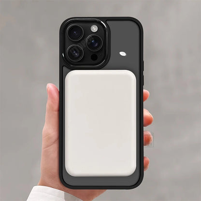 High Quality Anti-fall Acrylic Business Black Case for iPhone 16 15 14 13 12 11 Pro Max Plus Magnetic Magsafe Clear Hard Cover