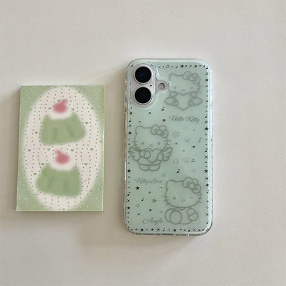 Cat phone case hello kitty With luxury imitation diamonds and glitter for iPhone 16 15 14 13Pro Max bumper Protective Shockproof
