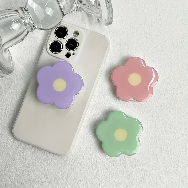 Clear Flower Folding Expandable Mobile Phone Grip Holder Socket Pocket Support for IPhone 16 Finger Ring Griptok Expanding Stand
