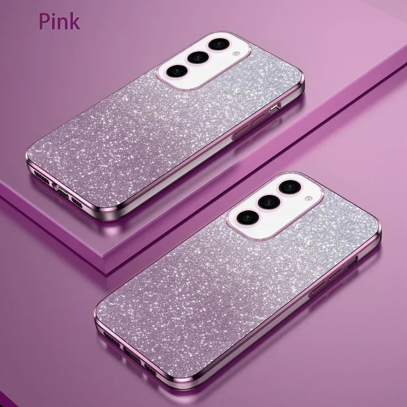 TPU Glitter Magnetic Ring Stand Phone Case For Samsung Galaxy S25 Ultra S24 S23 FE S22 S21 S20 S10 Plus Note 20 Ultra Pro Cover
