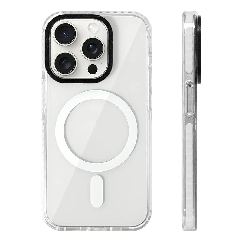 Neon Color Clear Crystal MagSafe Phone Case for iPhone 17 16 15 14 pro max 13 12 Wireless Charging Soft Silicone Bumper Cover