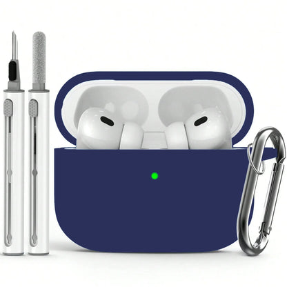 Earphone Case for AirPods Pro2 Cover with Cleaner Kit Soft Silicone Protective with Hook Wirless Headphones Cover