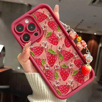 Artistic Strawberry Pattern Designer iPhone Case – Mobizzio