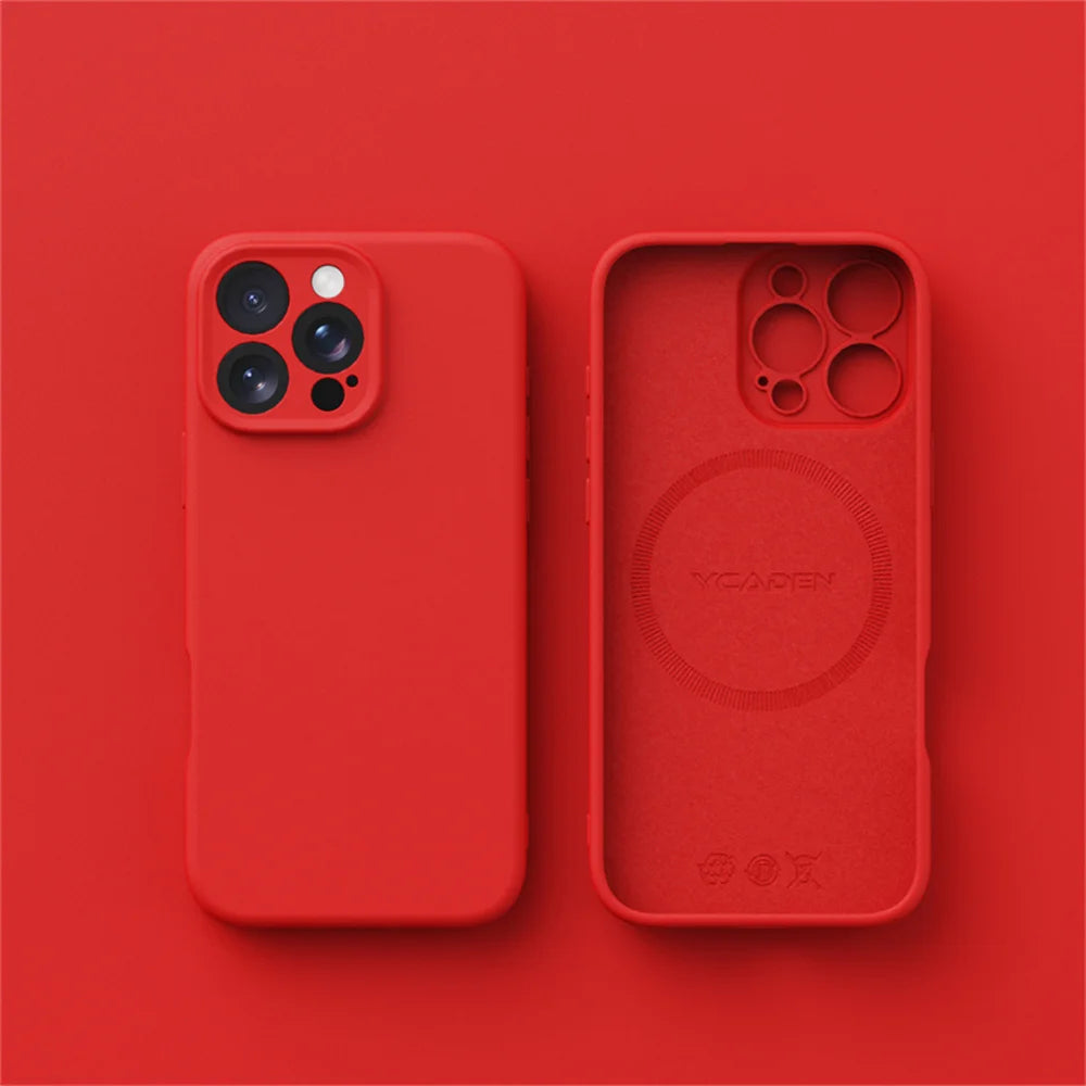 Luxury Liquid Silicone For Magsafe Phone Case For iPhone 16 Plus 15 14 13 12 Pro Max 11 Wireless Charging Skin Smooth Cover