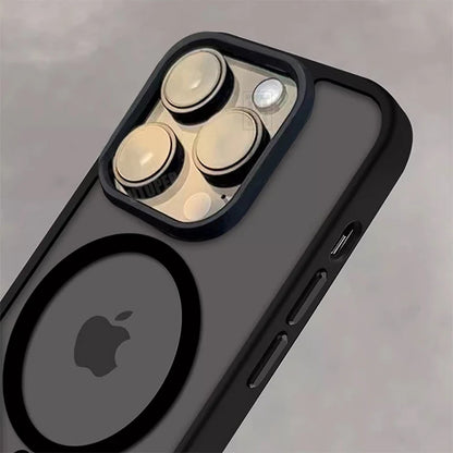 High Quality Anti-fall Acrylic Business Black Case for iPhone 16 15 14 13 12 11 Pro Max Plus Magnetic Magsafe Clear Hard Cover