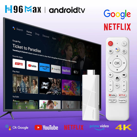 H96MAX RK3518 TV Stick Smart TV Android14  4K H96 MAX TV Box  Wifi6 IPTV BT5.4 8G/16G 4K@60fps HD  Smart TV Dongle