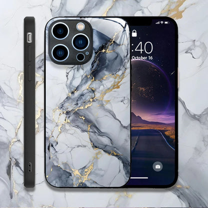 Fashion Colorful Marble Phone Case for IPhone 11 12 13 14 15 16 Pro Max Mini X XR XS 7 8Plus SE2 Shockproof Tempered Glass Cases