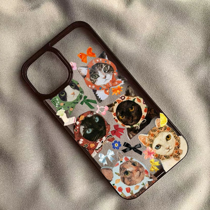 Colorful Cat Design Clear Phone Case For iPhone 13 14 15 16 17 Pro Max 11 12 MINI Plus 16E 17 Air 16 Plus Anti-fall Hard Cover