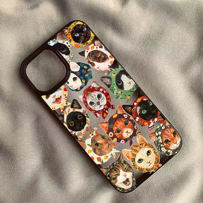 Colorful Cat Design Clear Phone Case For iPhone 13 14 15 16 17 Pro Max 11 12 MINI Plus 16E 17 Air 16 Plus Anti-fall Hard Cover