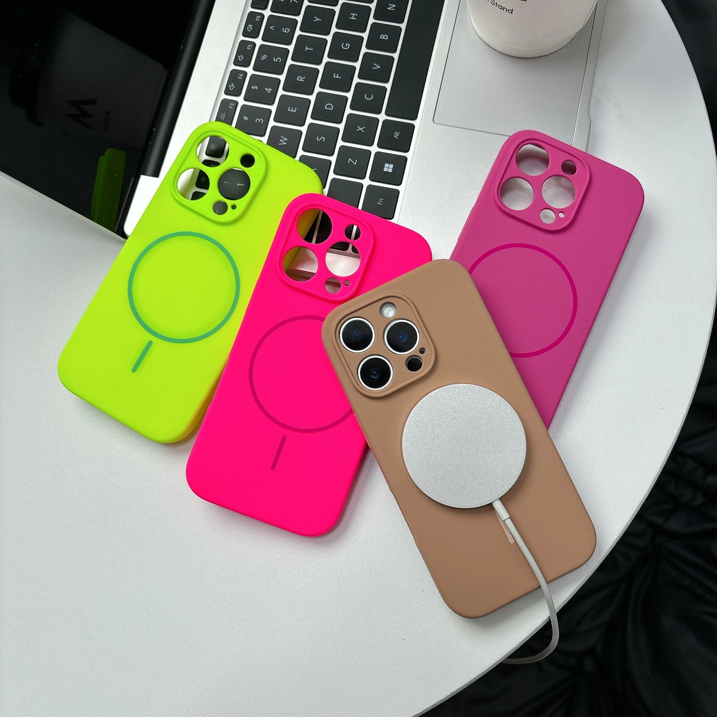 Fashion Fluorescent Silicone Magnetic for Magsafe Case For iPhone 17 Air 16 15 14 Plus 13 12 Pro Max Wireless Charge Candy Cover