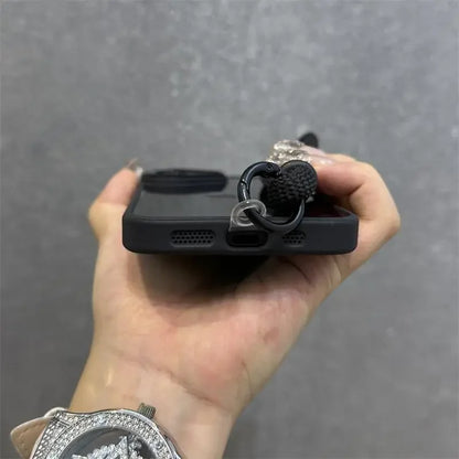 Luxury Wristband Magsafe Transparent Phone Case  for iPhone 11 15 14 13 12 16 17 Pro Max Lanyard phone Magnetic anti drop