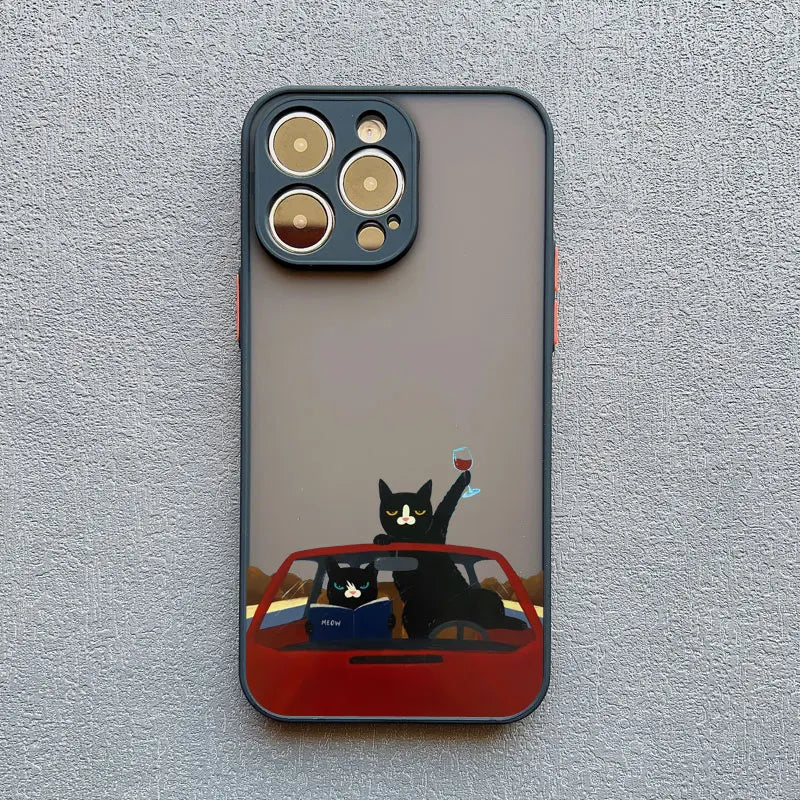 Funny Cat Daily Life Phone Case For iPhone 11 Case iPhone 12 14 Pro Max Mini 16 13 15 Pro Max 7 8 Plus XR XS X Shockproof Covers
