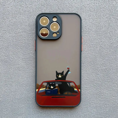 Funny Cat Daily Life Phone Case For iPhone 11 Case iPhone 12 14 Pro Max Mini 16 13 15 Pro Max 7 8 Plus XR XS X Shockproof Covers