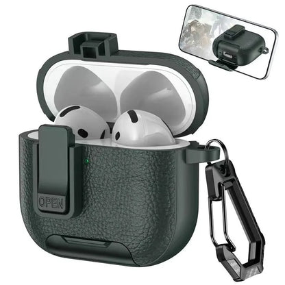 Can be used in mobile phone holders For AirPods 4 Case Shockproof Protective Cover For Airpods Pro 2nd AirPods4 Leather Bracket